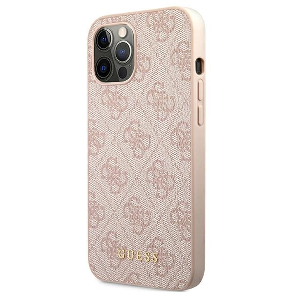 Guess 4G Metal Gold Logo Case for iPhone 12 / 12 Pro 6.1" - Pinkeng