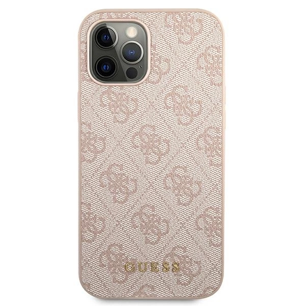 Guess 4G Metal Gold Logo Case for iPhone 12 / 12 Pro 6.1" - Pinkeng