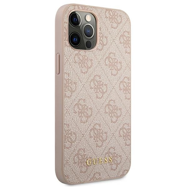 Guess 4G Metal Gold Logo Case for iPhone 12 / 12 Pro 6.1" - Pinkeng