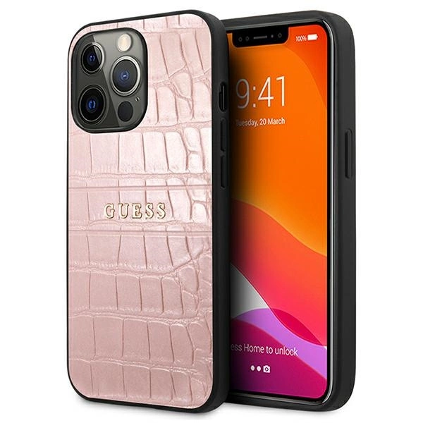 Guess Croco Strap Collection iPhone 13 Pro / 13 6.1" Case - Pinkeng