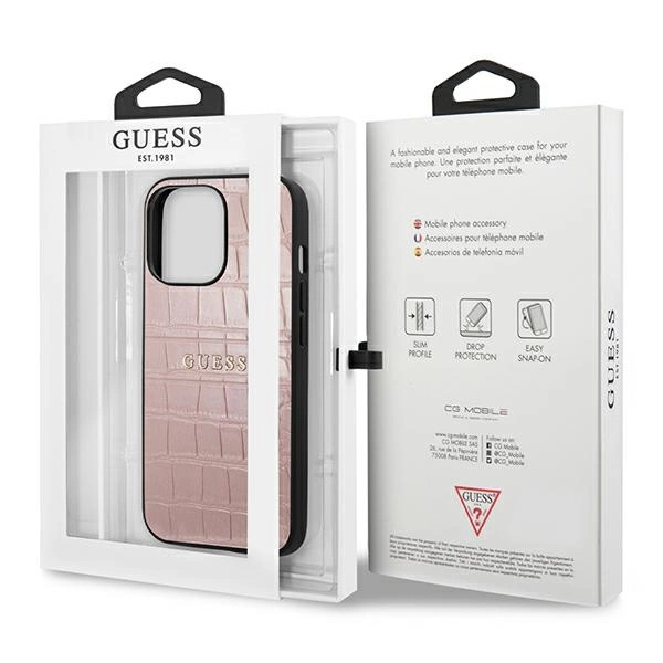 Guess Croco Strap Collection iPhone 13 Pro / 13 6.1" Case - Pinkeng
