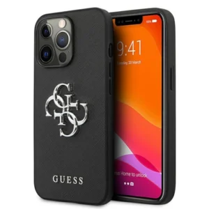Guess Saffiano 4G Metal Logo case for iPhone 13 Pro / 13 6.1" - blackeng