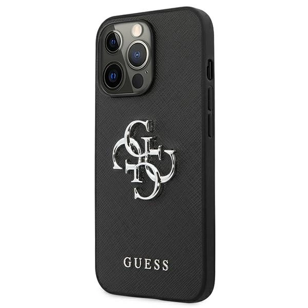 Guess Saffiano 4G Metal Logo case for iPhone 13 Pro / 13 6.1" - blackeng