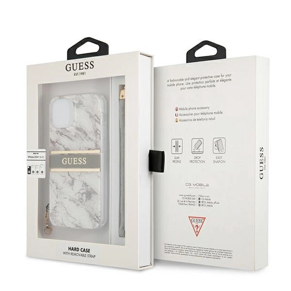Guess Marble Strap Collection iPhone 13 mini 5.4" Case - Grayeng