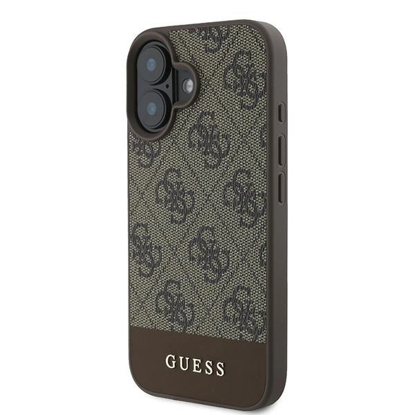 Guess 4G Bottom Stripe Case for iPhone 16 Plus 6.7" - Browneng