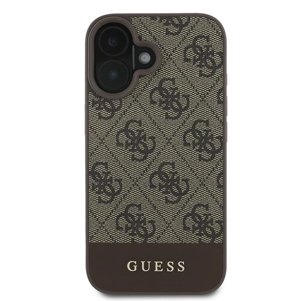 Guess 4G Bottom Stripe Case for iPhone 16 Plus 6.7" - Browneng