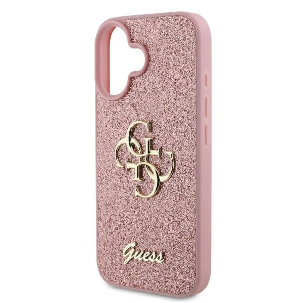 Guess Fixed Glitter Big 4G Case for iPhone 16 Plus 6.7" - Pinkeng