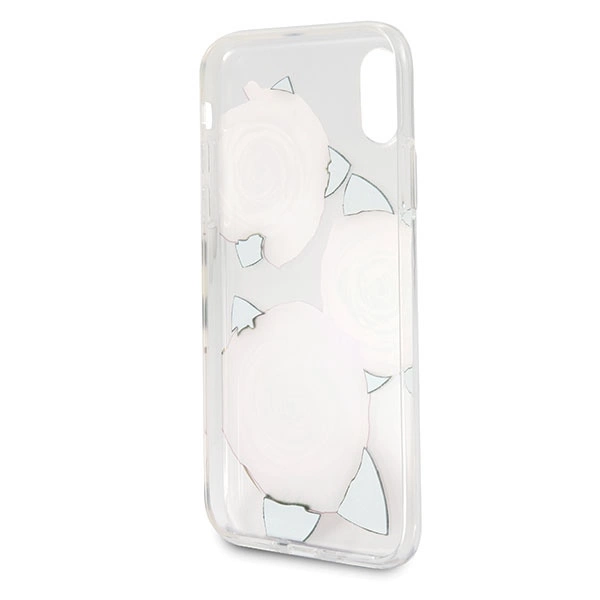 Guess Flower Desire Red Rose iPhone X Case - Transparenteng