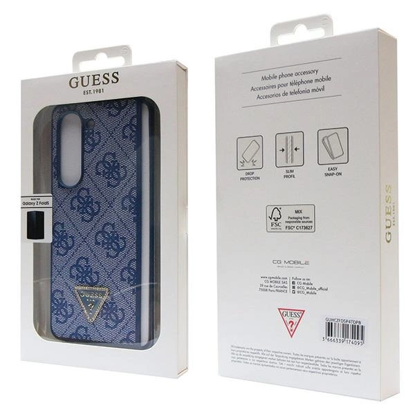 Guess 4G Triangle Strass Case for Samsung Galaxy Z Fold 5 - Blueeng