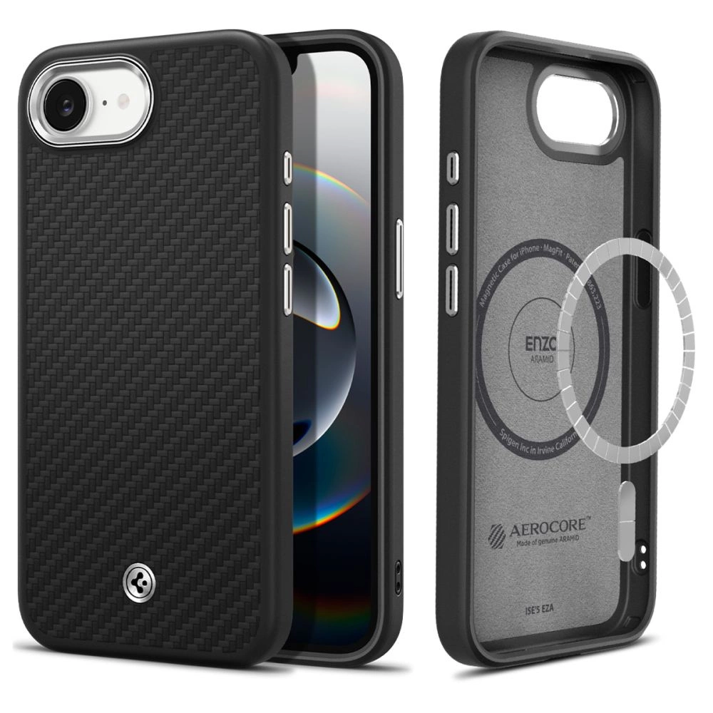 Spigen Enzo Aramid MagSafe iPhone 16e Case - Blackeng