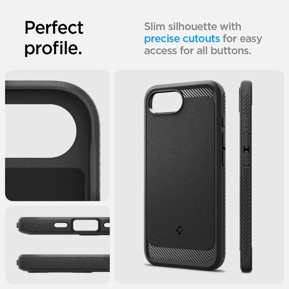 Spigen Rugged Armor MagSafe case for iPhone 16e - blackeng
