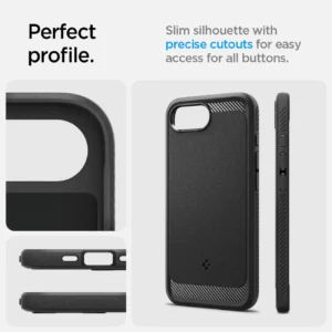 Spigen Rugged Armor MagSafe case for iPhone 16e - blackeng