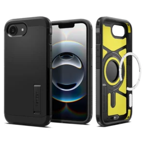 Spigen Tough Armor Case with MagSafe for iPhone 16e with Stand - Blackeng