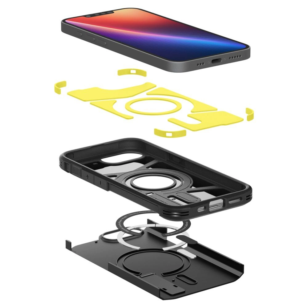 Spigen Tough Armor Case with MagSafe for iPhone 16e with Stand - Blackeng