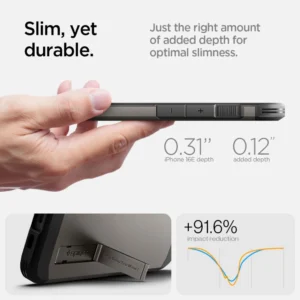 Spigen Tough Armor Case with MagSafe for iPhone 16e with Stand - Grayeng