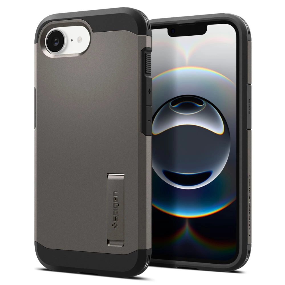 Spigen Tough Armor Case with MagSafe for iPhone 16e with Stand - Grayeng