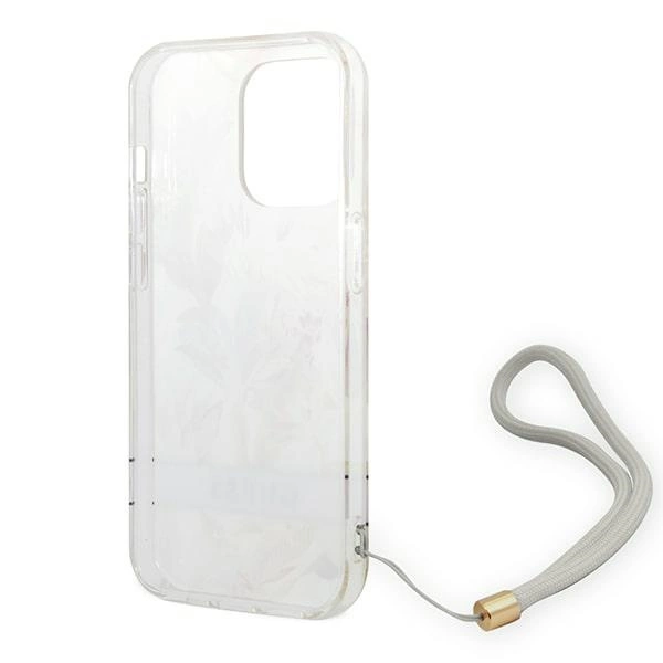 Guess Flower Strap iPhone 14 Pro 6.1" Case - Purpleeng