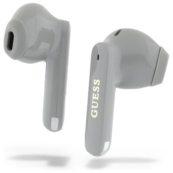 Guess Elongated Metalic Printed Logo Bluetooth TWS Headphones + Docking Station - Grayeng