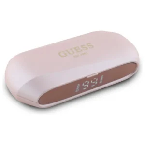 Guess Elongated Metalic Printed Logo Bluetooth TWS Headphones + Docking Station - Pinkeng