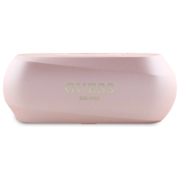 Guess Elongated Metalic Printed Logo Bluetooth TWS Headphones + Docking Station - Pinkeng