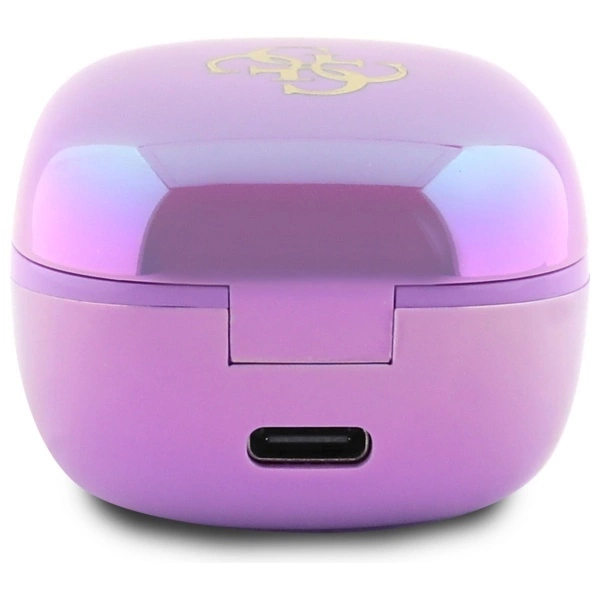 Guess 4G Printed Logo Bluetooth TWS Headphones + Docking Station - Purpleeng