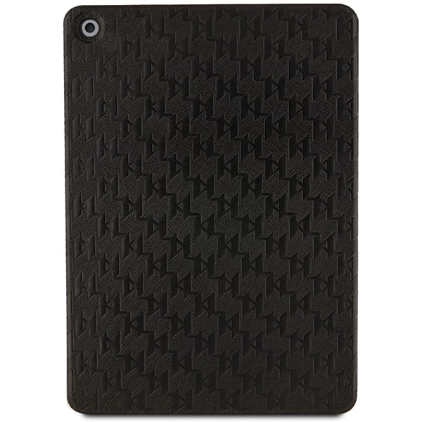 Karl Lagerfeld Saffiano Monogram Ikonik Case for iPad 10.2" 2019 (7th gen.) Folio Magnet Allover Cover - Blackeng