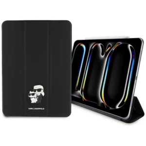 Karl Lagerfeld Saffiano Magnetic Karl & Choupette iPad Pro 11" 2024 Book Cover Case - Blackeng