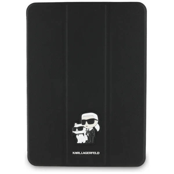 Karl Lagerfeld Saffiano Magnetic Karl & Choupette iPad Air 11" 2024 Book Cover Case - Blackeng