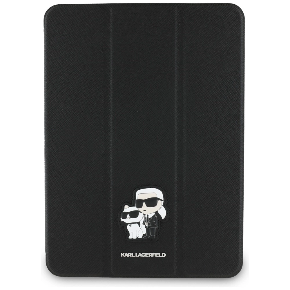 Karl Lagerfeld Saffiano Magnetic Karl & Choupette iPad Air 11" 2024 Book Cover Case - Blackeng