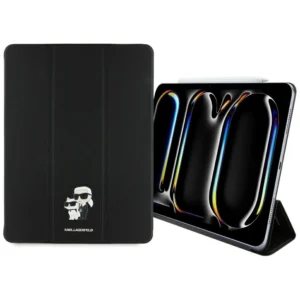 Karl Lagerfeld Saffiano Magnetic Karl & Choupette iPad Pro 13" 2024 Book Cover Case - Blackeng