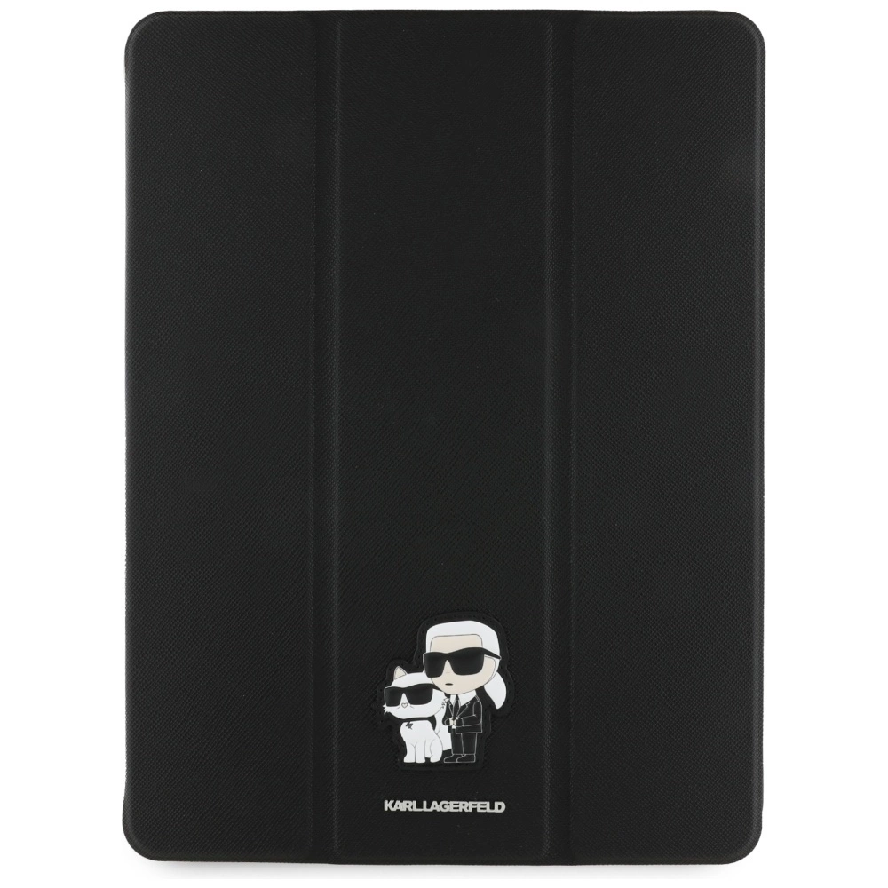 Karl Lagerfeld Saffiano Magnetic Karl & Choupette iPad Pro 13" 2024 Book Cover Case - Blackeng