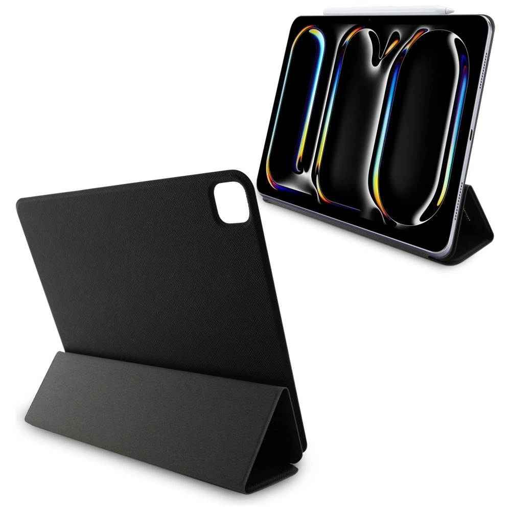 Karl Lagerfeld Saffiano Magnetic Karl & Choupette iPad Pro 13" 2024 Book Cover Case - Blackeng