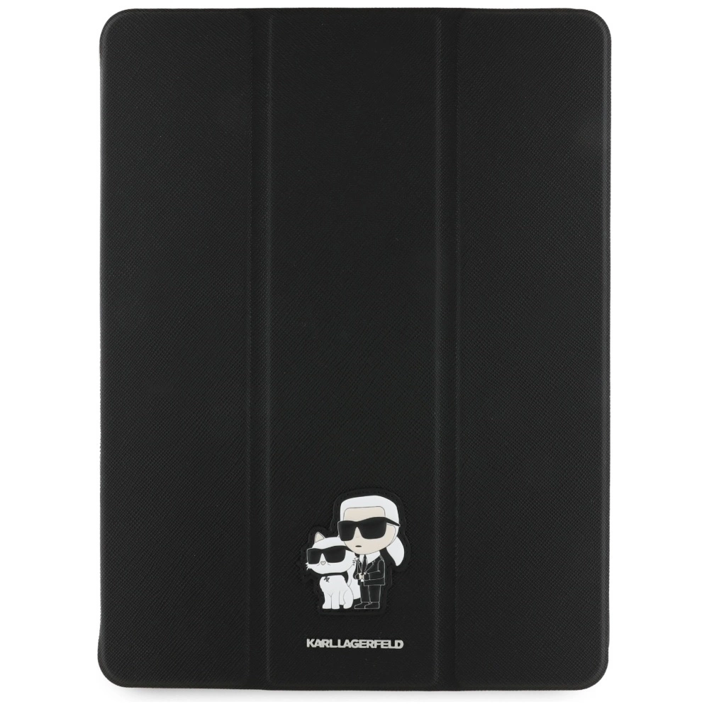 Karl Lagerfeld Saffiano Magnetic Karl & Choupette iPad Air 13" 2024 Book Cover Case - Blackeng