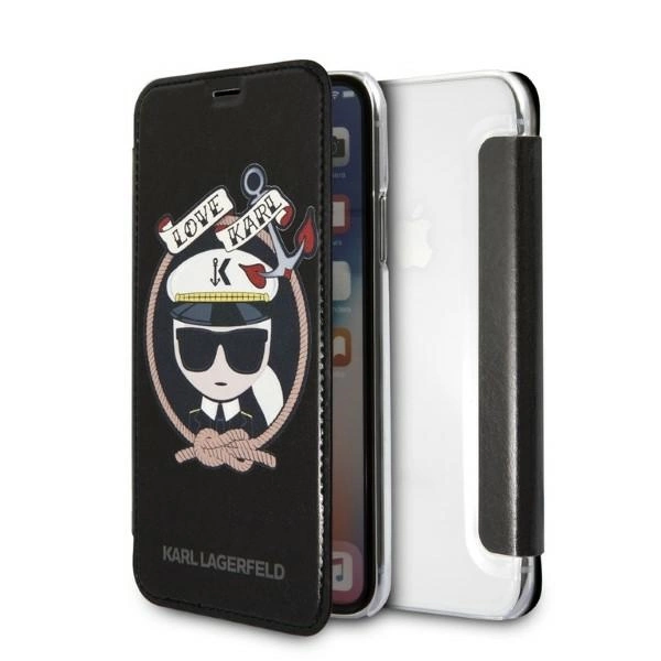 Karl Lagerfeld Signature Glitter iPhone X/Xs Case - Blackeng
