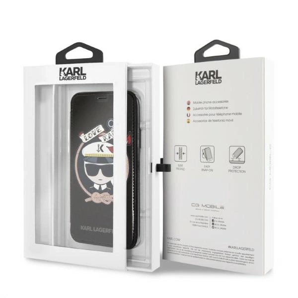 Karl Lagerfeld Signature Glitter iPhone X/Xs Case - Blackeng