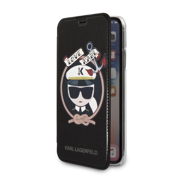 Karl Lagerfeld Signature Glitter iPhone X/Xs Case - Blackeng