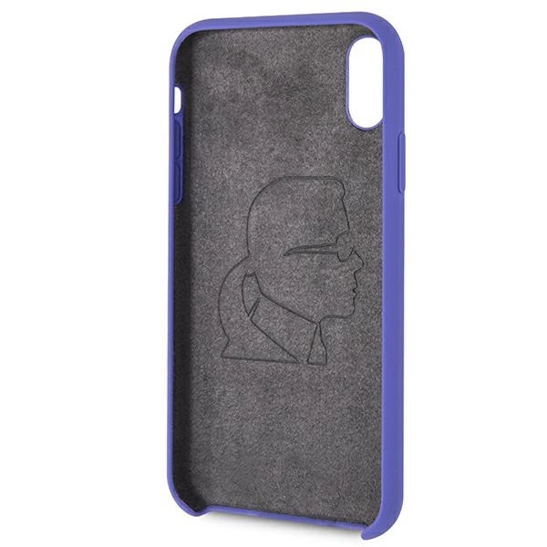 Karl Lagerfeld Silicone iPhone Xr Case - Purpleeng