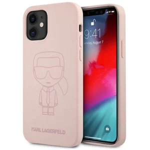 Karl Lagerfeld Silicone Ikonik Outline Case for iPhone 12 mini 5.4" - Pinkeng