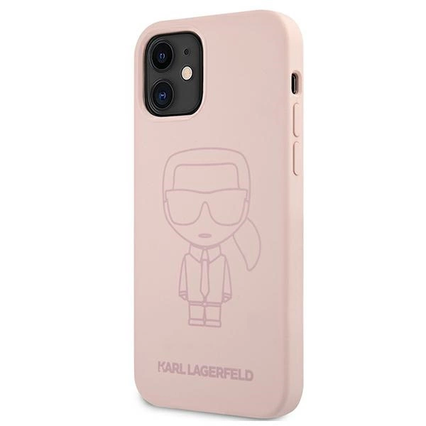 Karl Lagerfeld Silicone Ikonik Outline Case for iPhone 12 mini 5.4" - Pinkeng