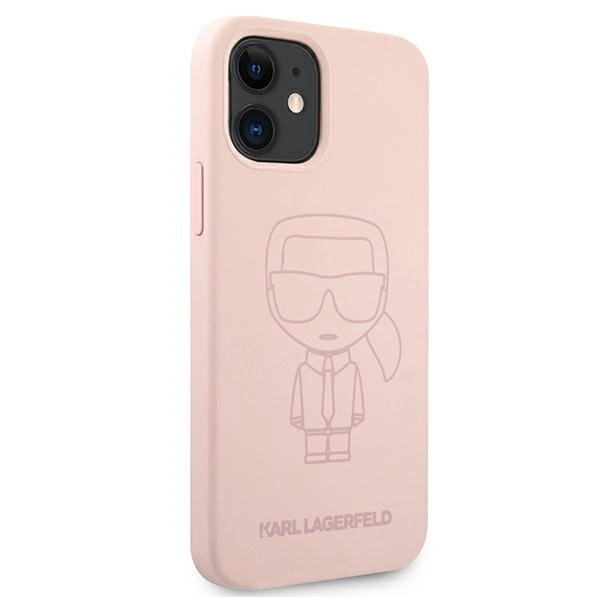 Karl Lagerfeld Silicone Ikonik Outline Case for iPhone 12 mini 5.4" - Pinkeng