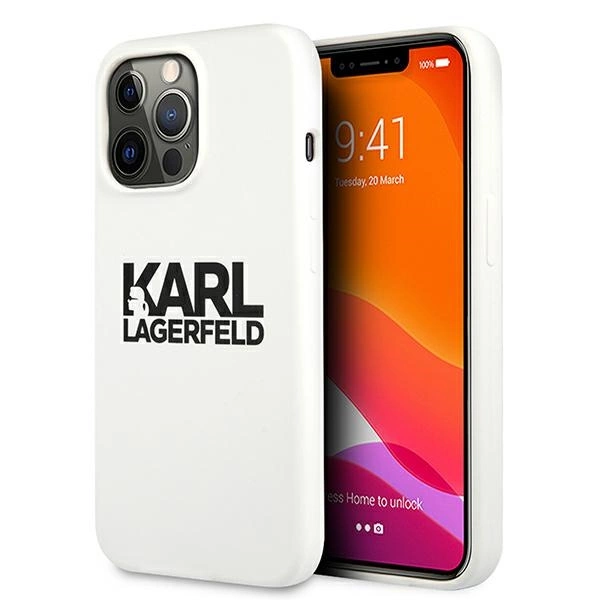 Karl Lagerfeld Silicone Stack Logo Case for iPhone 13 Pro / 13 6.1" - Whiteeng