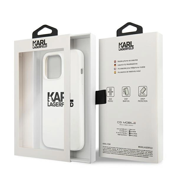 Karl Lagerfeld Silicone Stack Logo Case for iPhone 13 Pro / 13 6.1" - Whiteeng