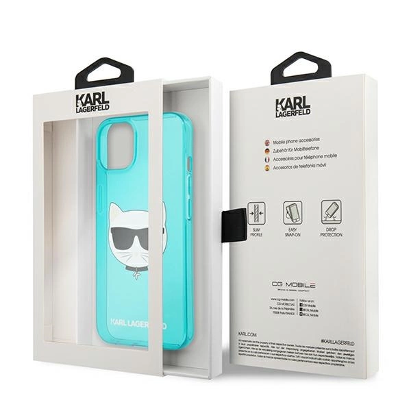 Karl Lagerfeld Glitter Choupette Fluo Case for iPhone 13 mini 5.4" - blueeng