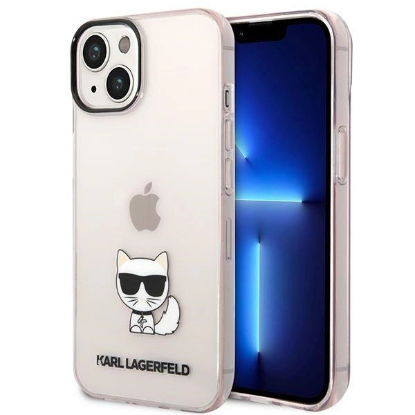 Karl Lagerfeld Transparent Choupette Body Case for iPhone 14 Plus / 15 Plus 6.7" - Pinkeng