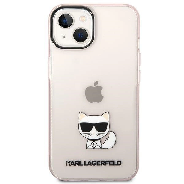 Karl Lagerfeld Transparent Choupette Body Case for iPhone 14 Plus / 15 Plus 6.7" - Pinkeng