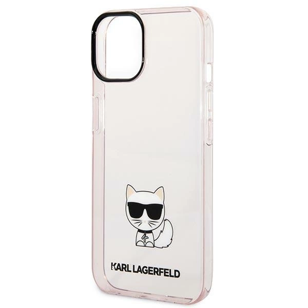 Karl Lagerfeld Transparent Choupette Body Case for iPhone 14 Plus / 15 Plus 6.7" - Pinkeng