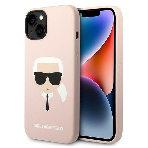 Karl Lagerfeld Silicone Karl`s Head Case for iPhone 14 / 15 / 13 6.1" - pinkeng