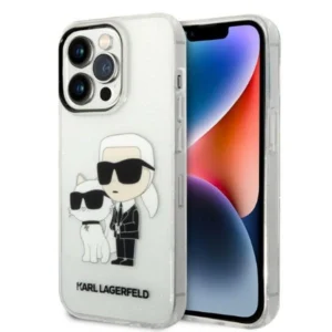 Karl Lagerfeld Glitter Karl&Choupette Case for iPhone 14 Pro Max 6.7" - Transparenteng