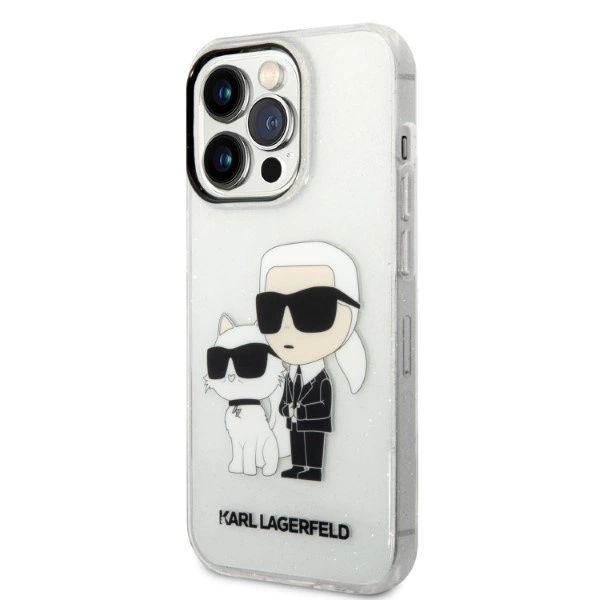 Karl Lagerfeld Glitter Karl&Choupette Case for iPhone 14 Pro Max 6.7" - Transparenteng