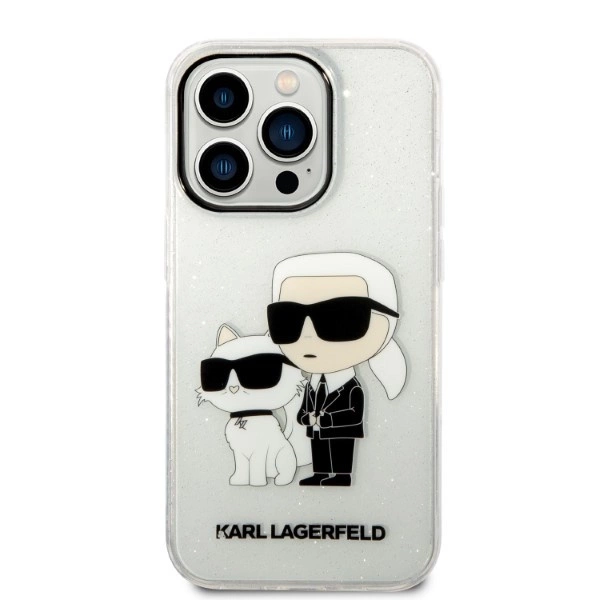 Karl Lagerfeld Glitter Karl&Choupette Case for iPhone 14 Pro Max 6.7" - Transparenteng